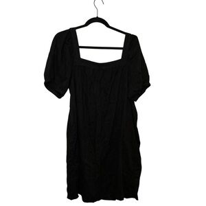 Old Navy Black Puff Sleeve Square Neck Dress — Size Large